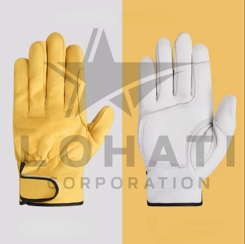 White Leather Driving Gloves LCD4010
